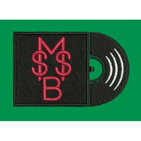 Monogrammed Audio Disc Embroidery Design