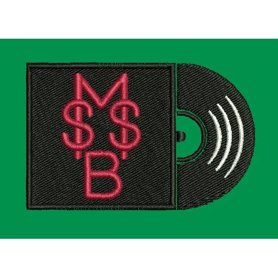 Monogrammed Audio Disc Embroidery Design