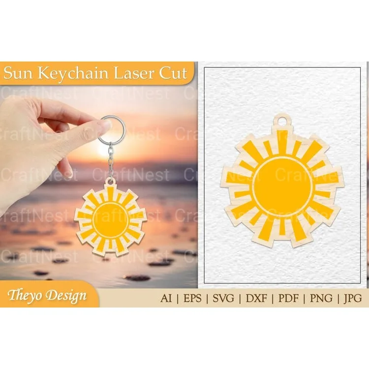 Sun Keychain SVG Bundle