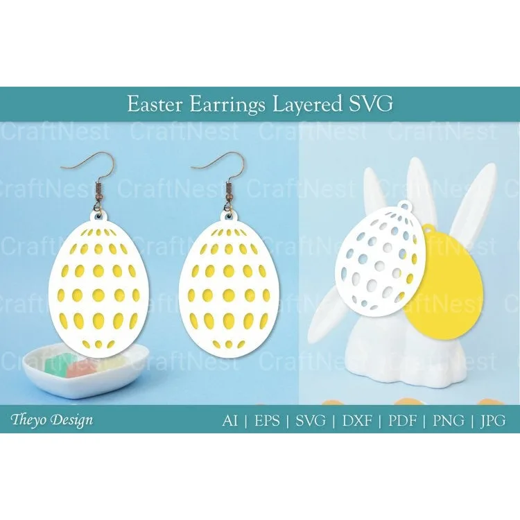 Easter Egg Earrings SVG Bundle