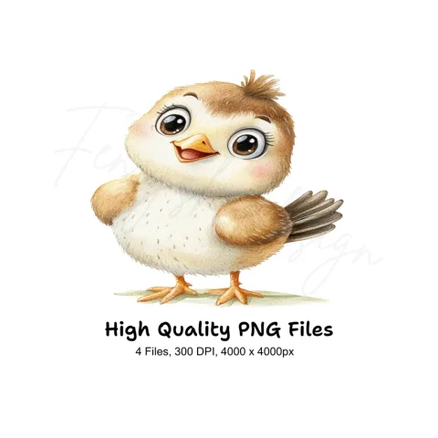 Cute Baby Bird Clipart Bundle
