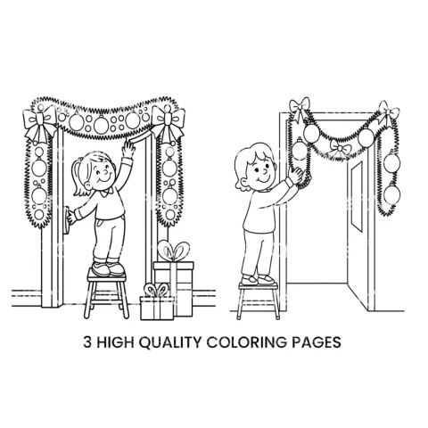 Christmas Door Decorating Fun Coloring Books