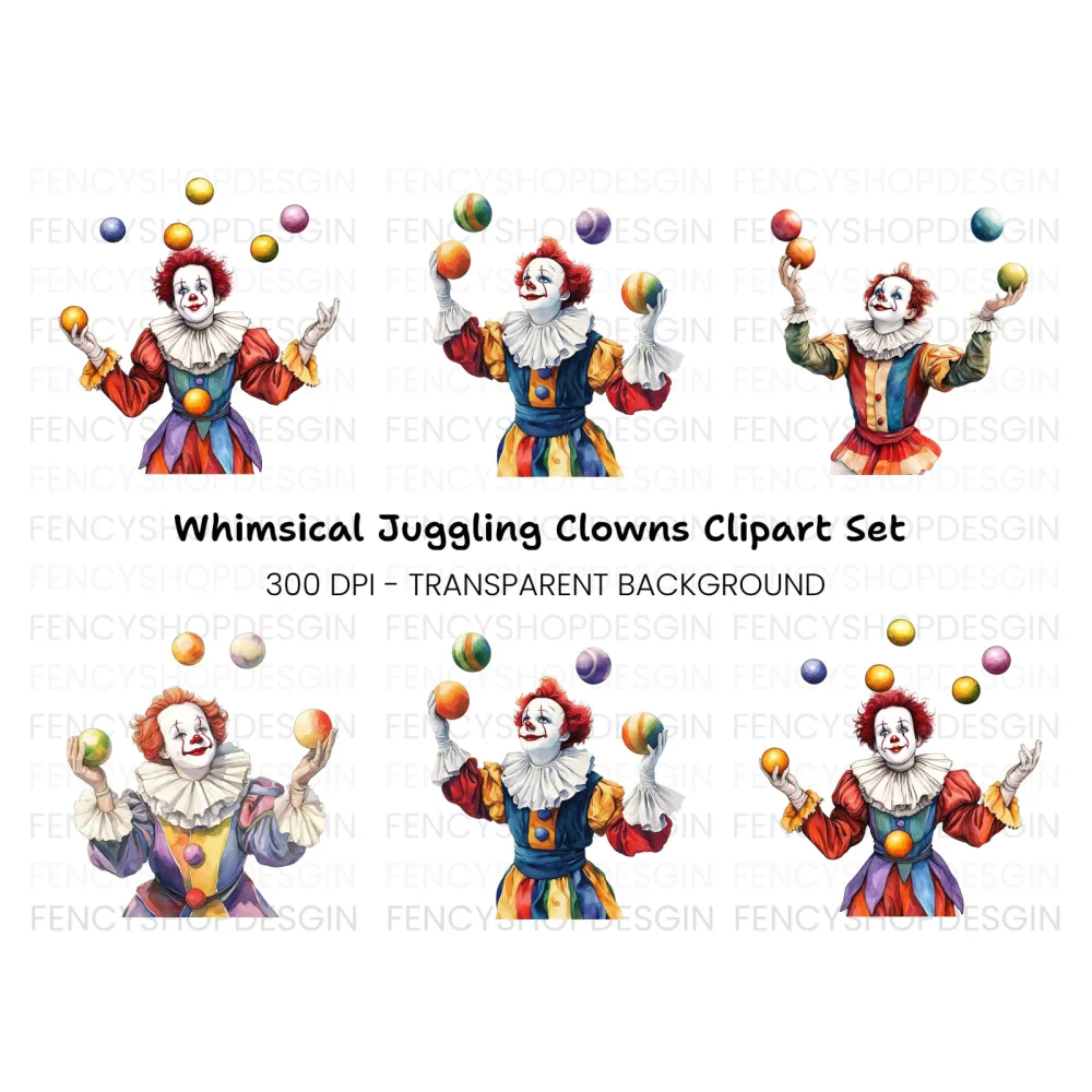 Juggling Clowns Clipart Bundle