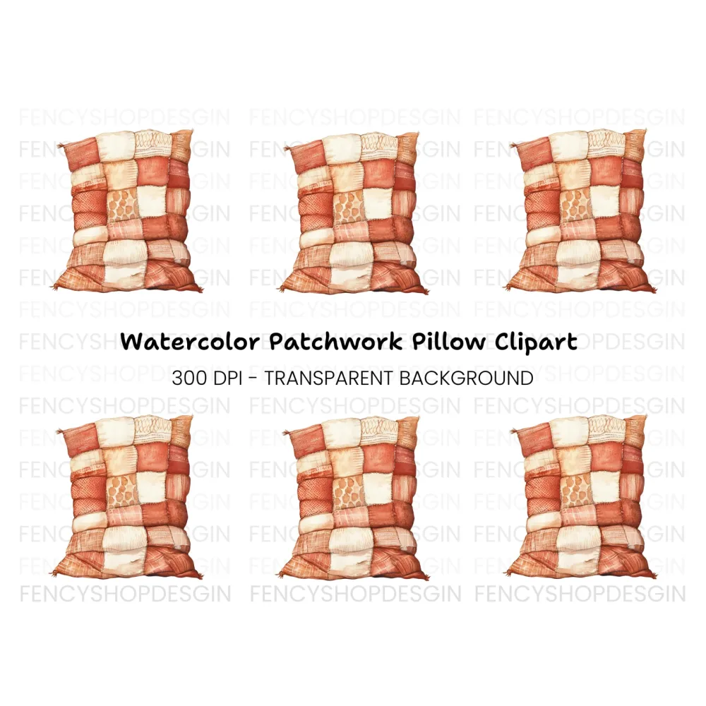 Cozy Patchwork Pillow Clipart Bundle