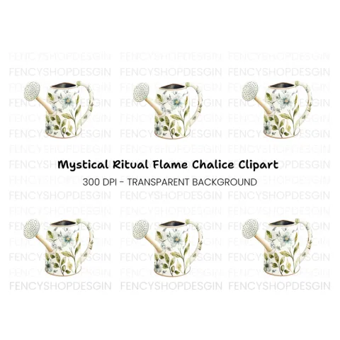 Floral Watering Can Clipart Bundle