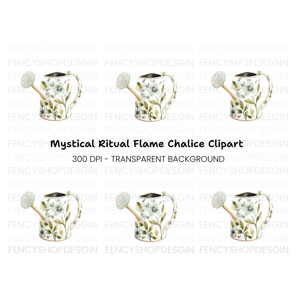 Floral Watering Can Clipart Bundle
