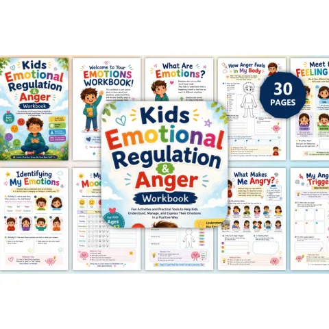 Kids Emotional Regulation Anger Workbook
