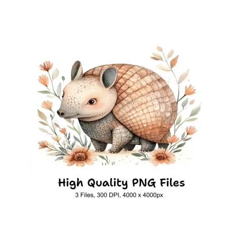Charming Armadillo Clipart Bundle
