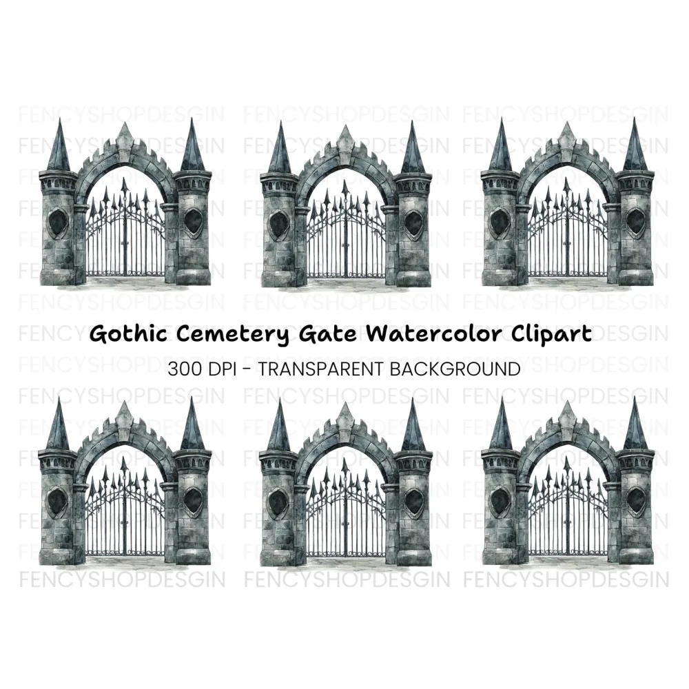 Medieval Stone Gate Clipart Bundle