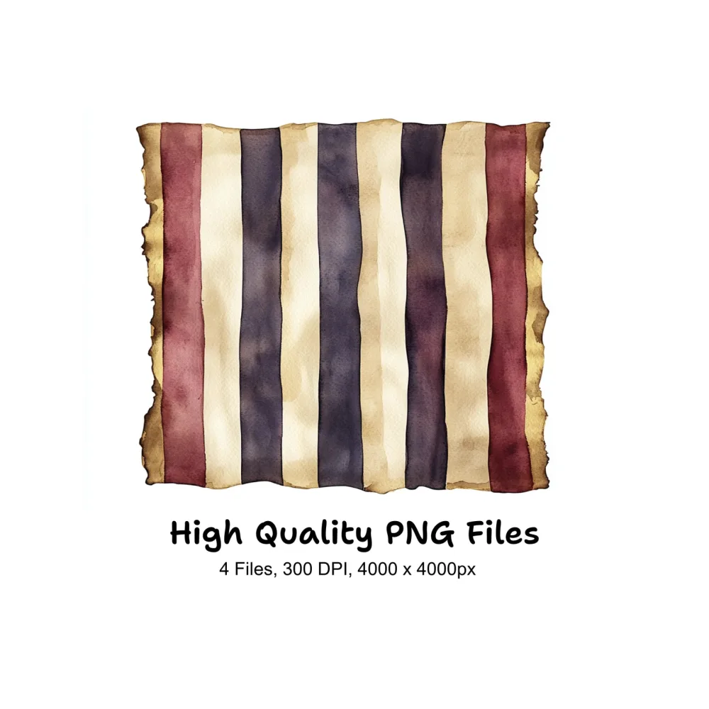 Vintage Patriotic Striped Clipart Bundle
