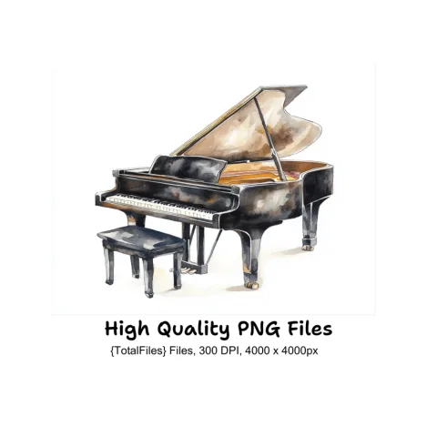 Elegant Grand Piano Clipart Bundle
