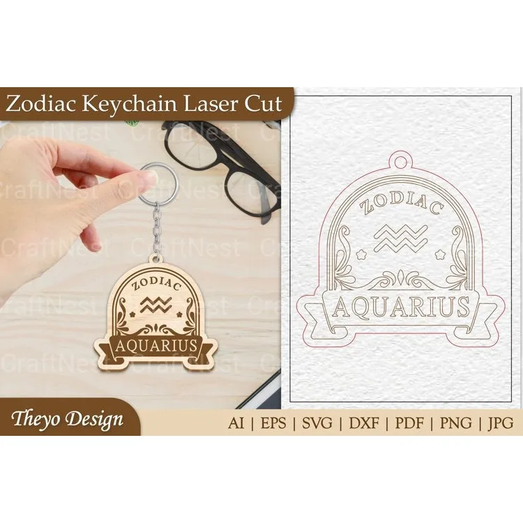 Zodiac Keychain SVG Bundle
