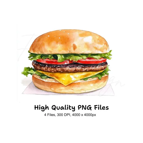 Delicious Burger Clipart Bundle