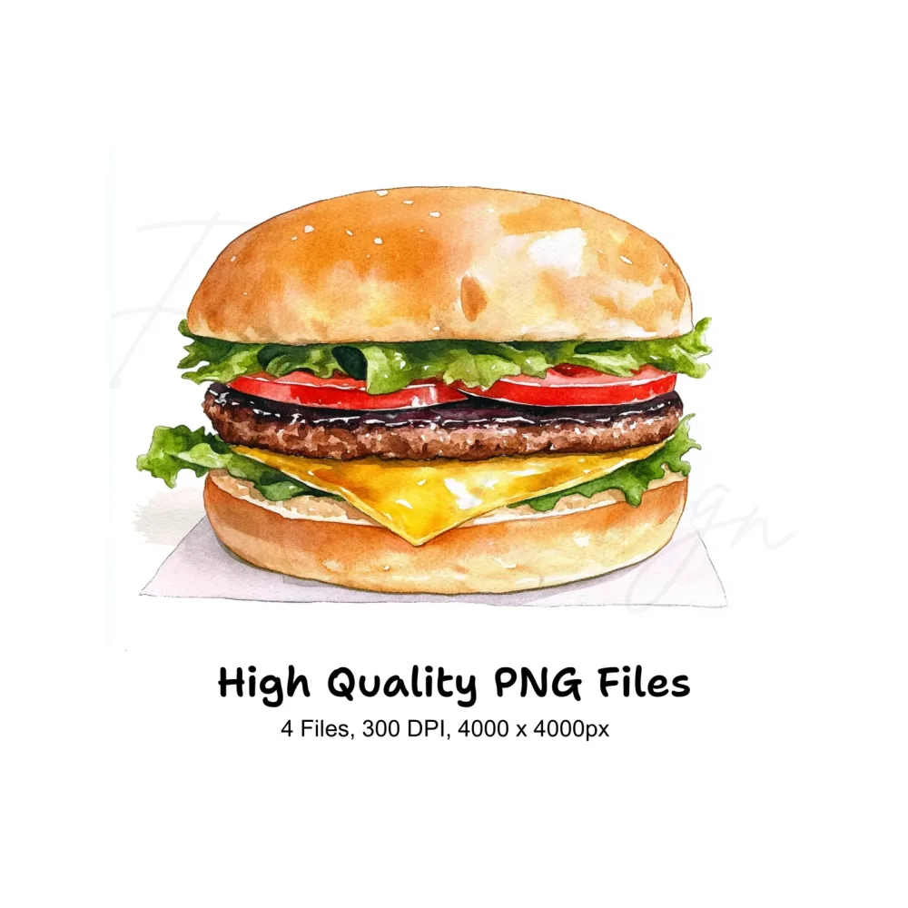 Delicious Burger Clipart Bundle