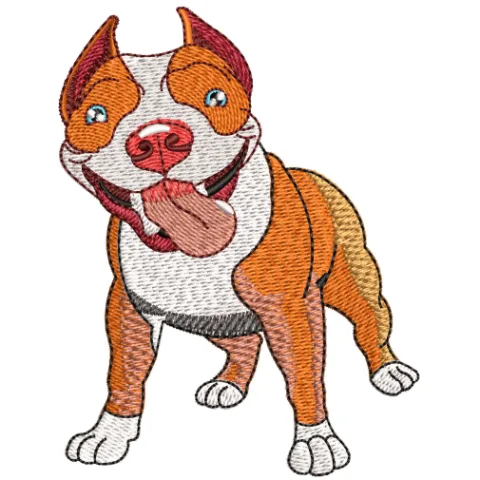 Bull Dog Embroidery Design