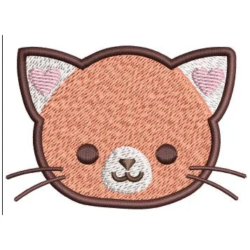 Cat Face Embroidery Design