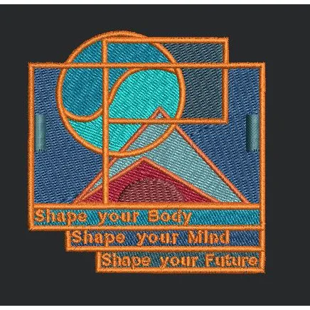 Geometric Holistic Transformation Emblem Embroidery Design