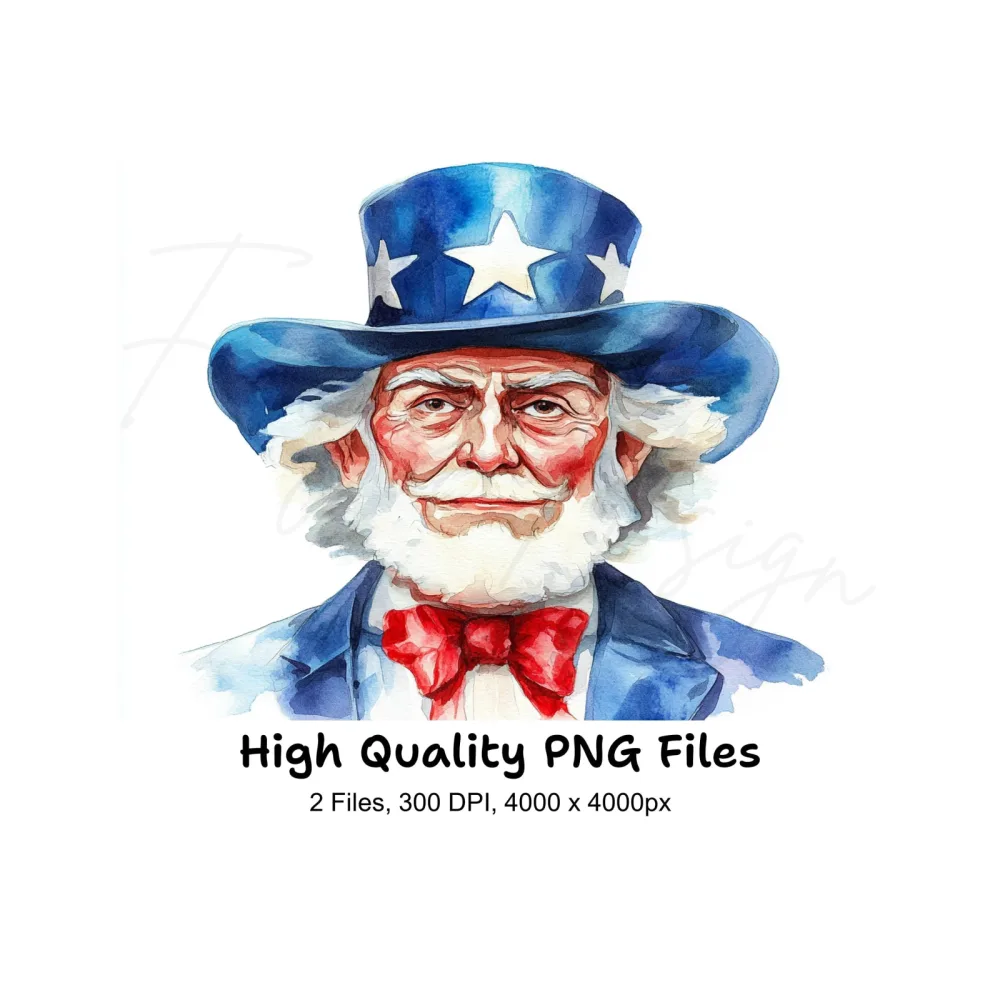 Uncle Sam Portrait Clipart Bundle