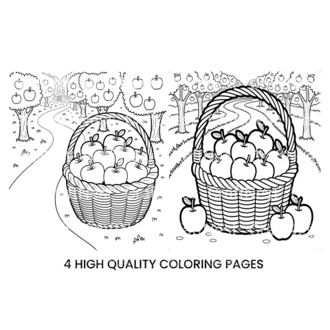 Apple Orchard Harvest Coloring Books