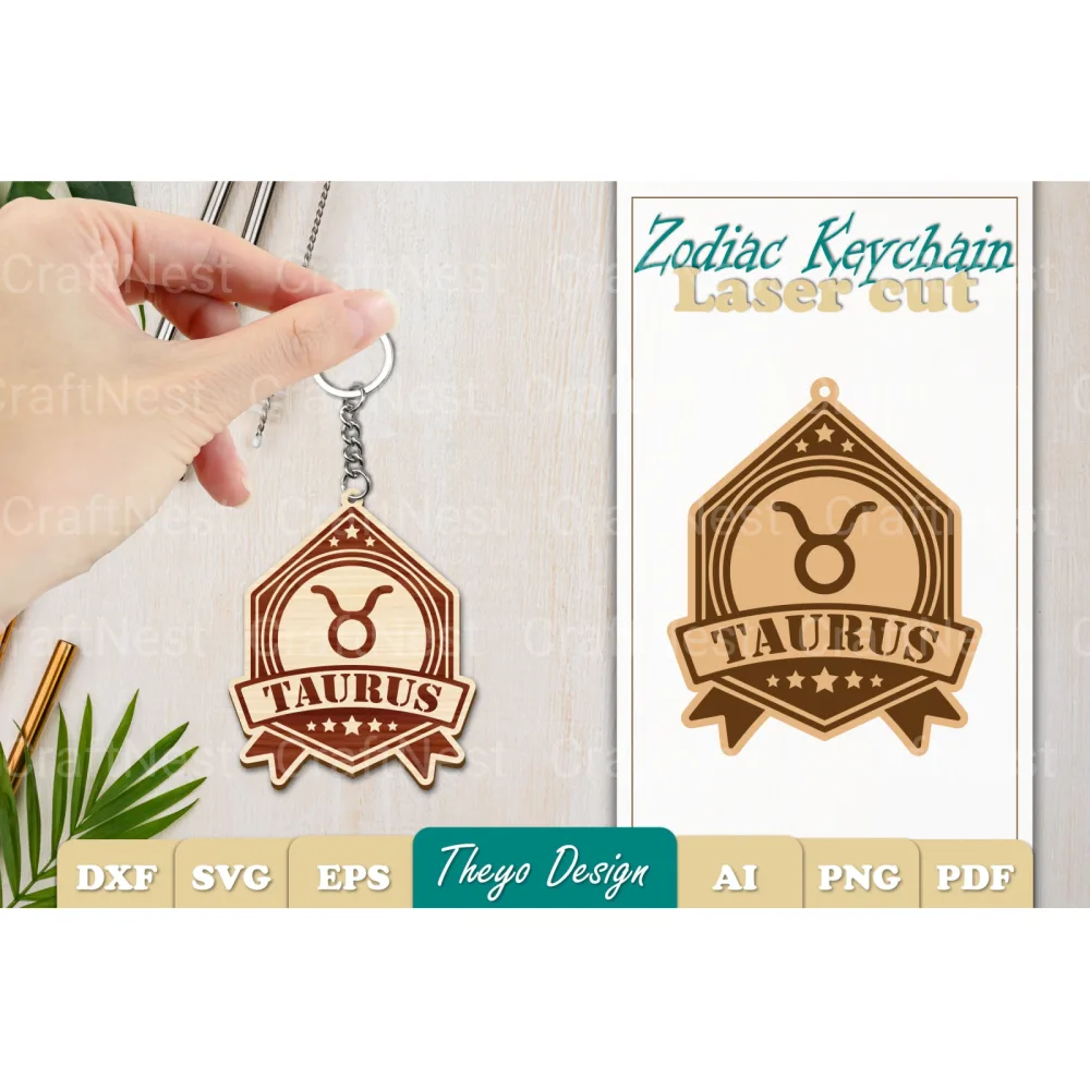 Zodiac Keychain SVG Bundle