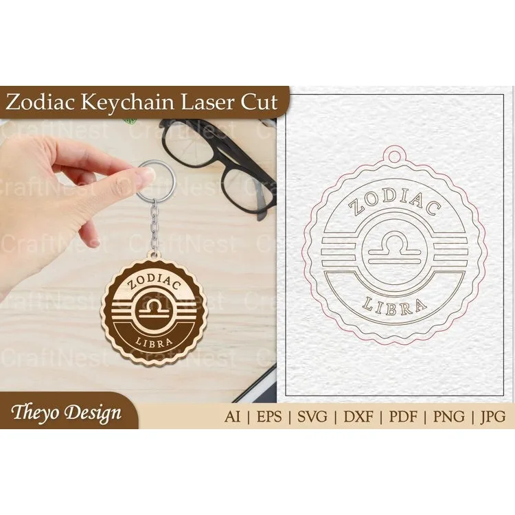Zodiac Keychain SVG Bundle