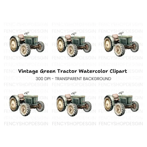 Vintage Farm Tractor Clipart Bundle