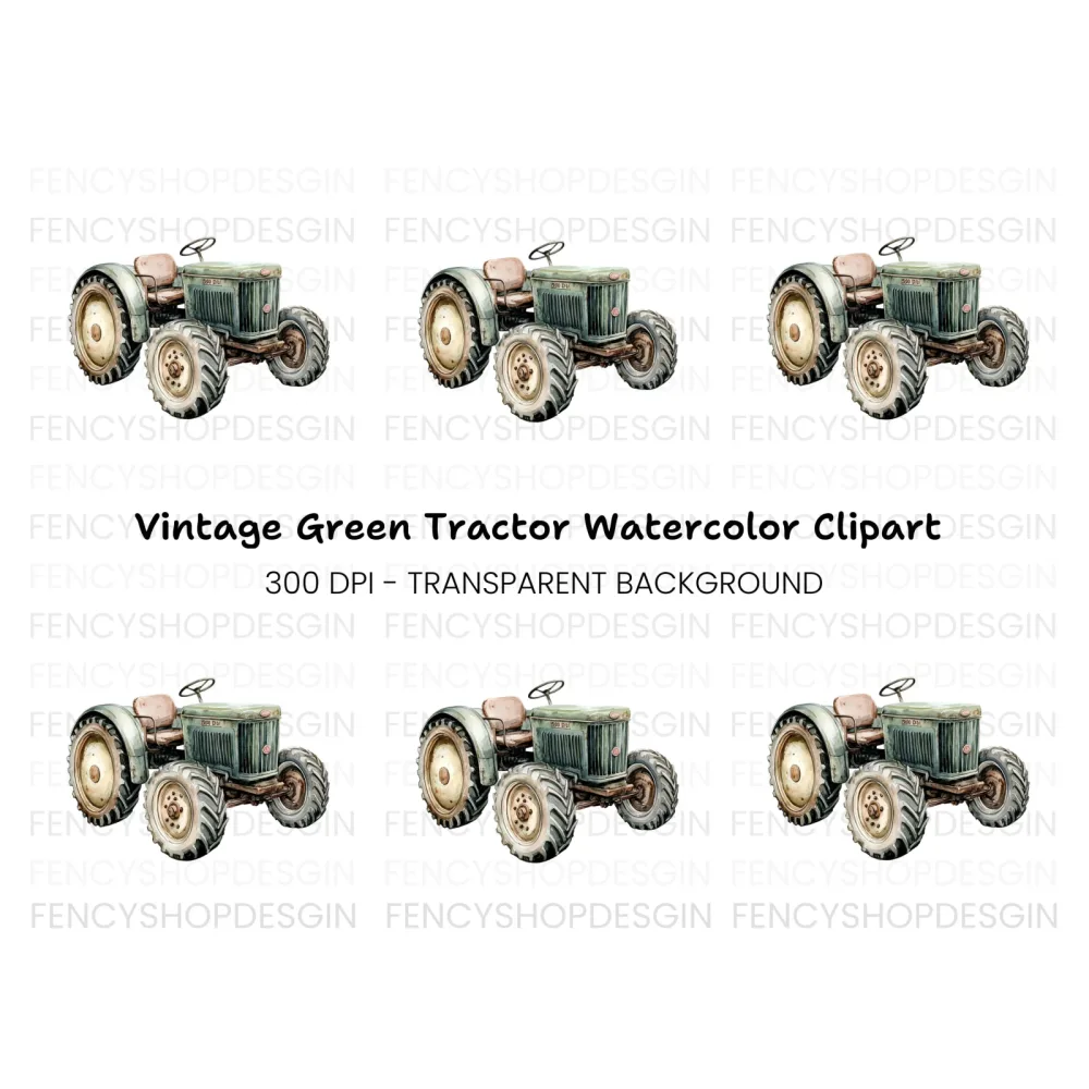 Vintage Farm Tractor Clipart Bundle