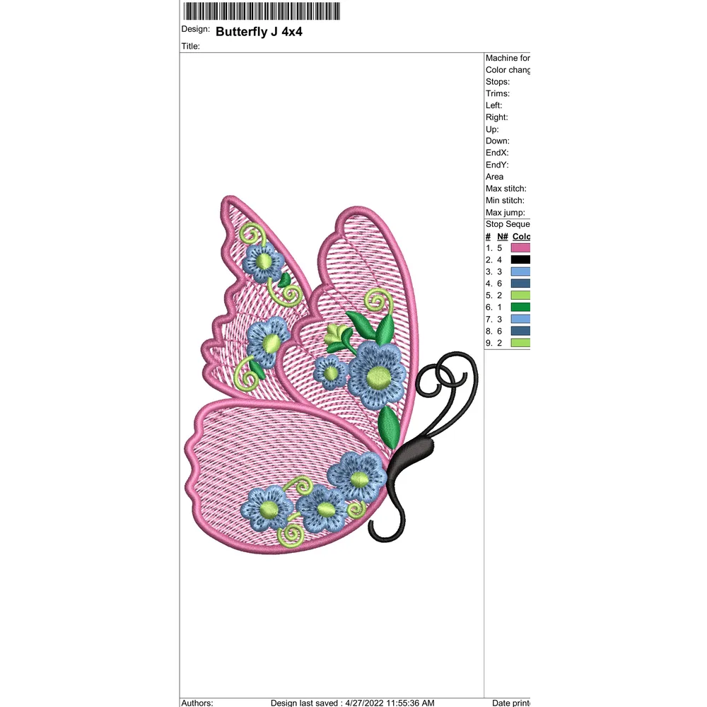 Butterfly Embroidery Design