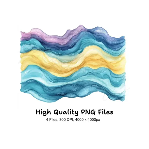 Wavy Lines Backgrounds Clipart Bundle