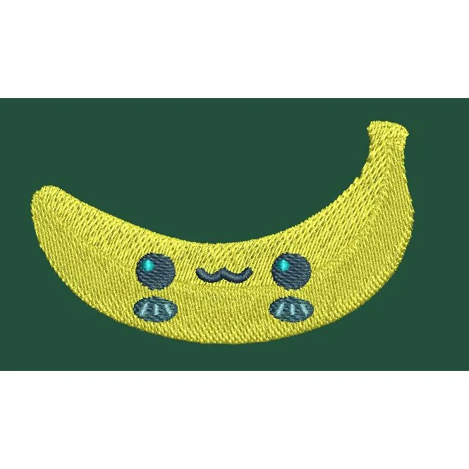 Cute Banana Emblem Embroidery Design