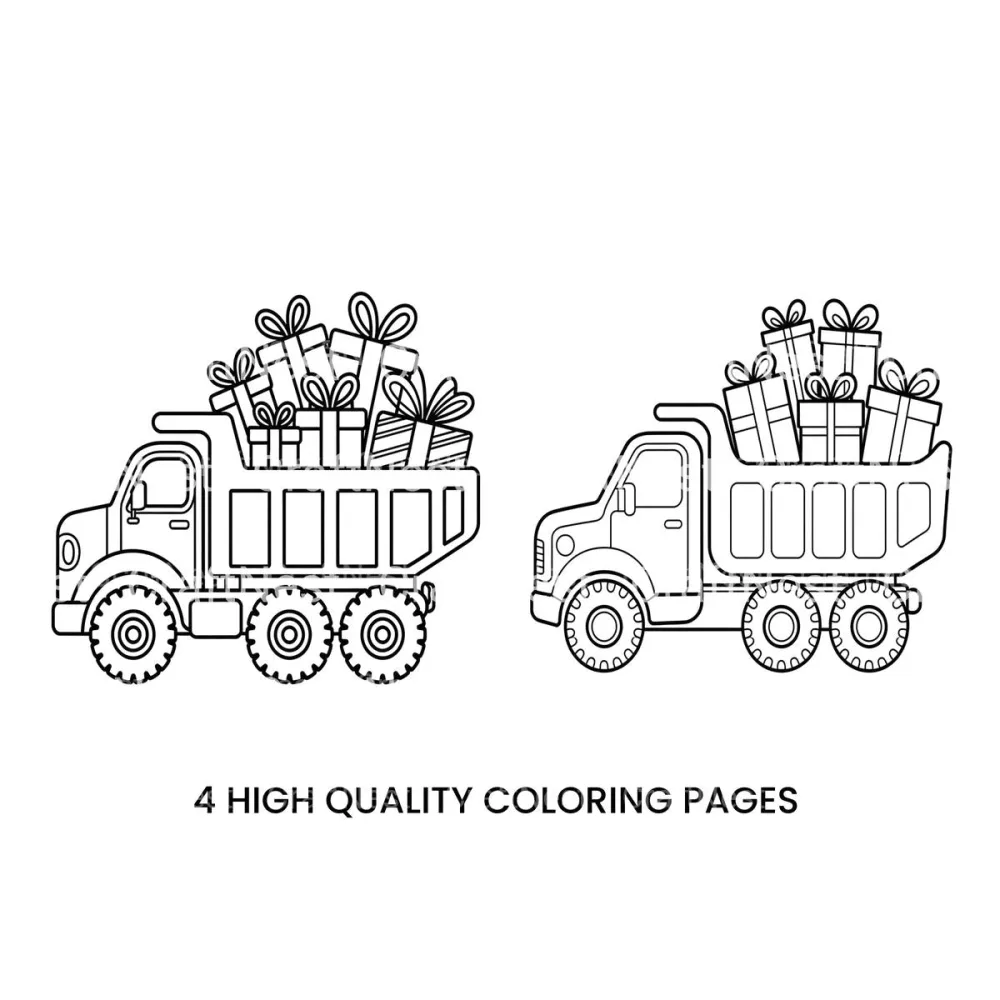 Dump Truck Christmas Gifts Coloring Books