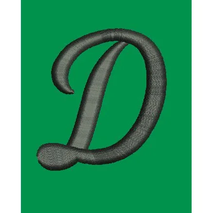 Stylized D Emblem Embroidery Design