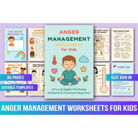 Anger Management Worksheets for Kids Planner