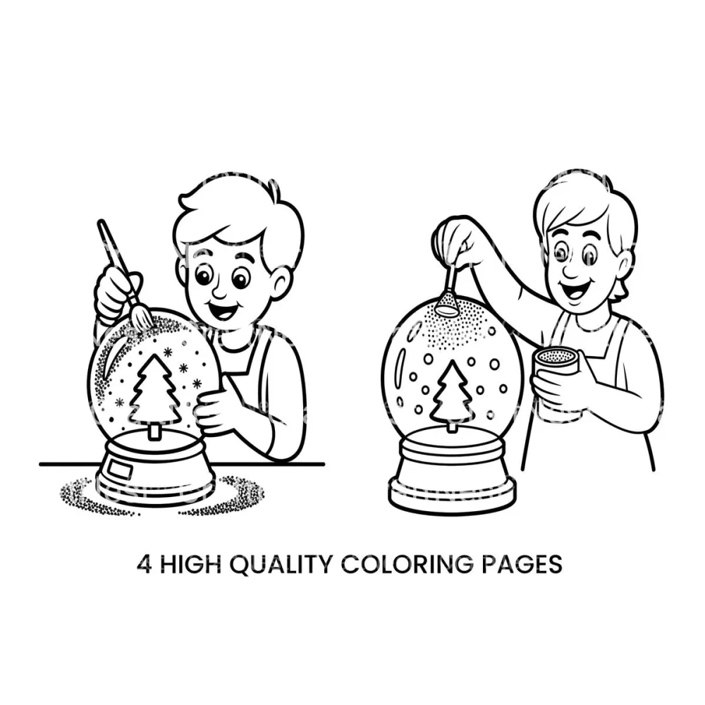 Christmas Snow Globe Craft Coloring Books