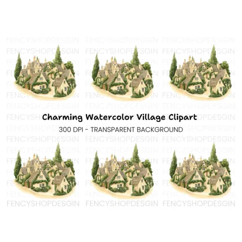 Charming English Village Clipart Bundle