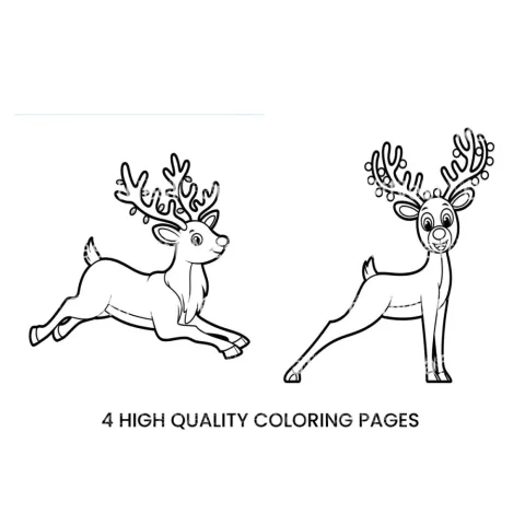 Festive Reindeer Christmas Coloring Books
