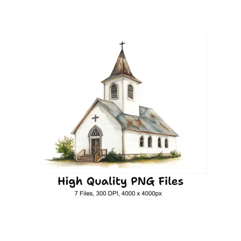 Vintage Church Clipart Bundle