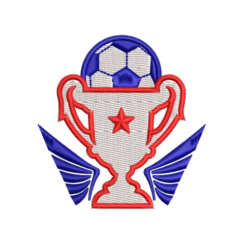 Football Trophy Embroidery Design
