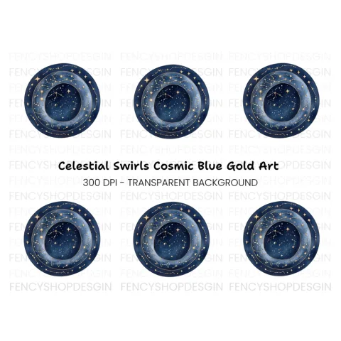 Intricate Celestial Constellation Clipart Bundle