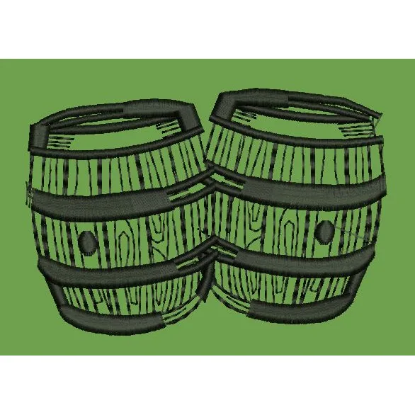Dual Wooden Casks Embroidery Design
