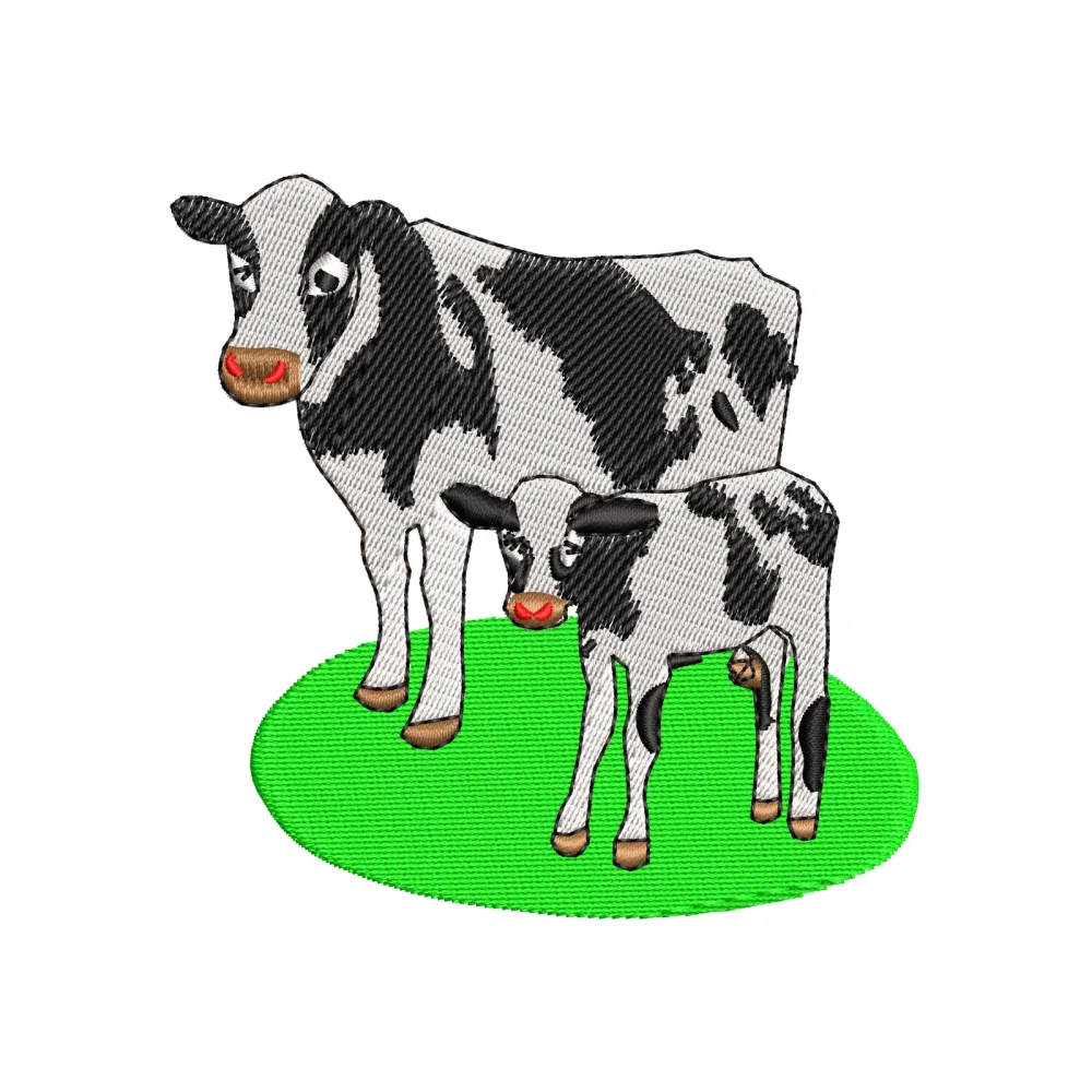 Cows Family Embroidery Design