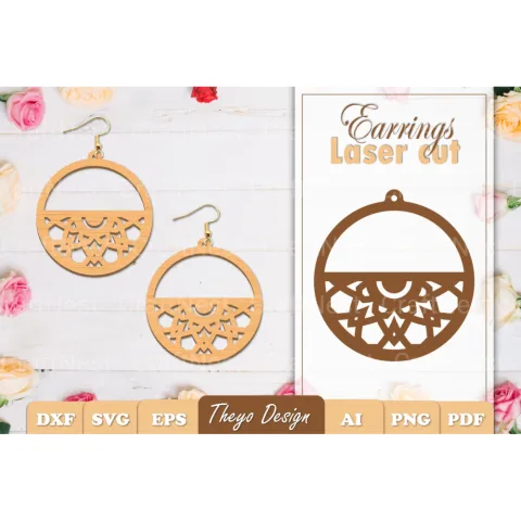 Earrings Mandala SVG Bundle