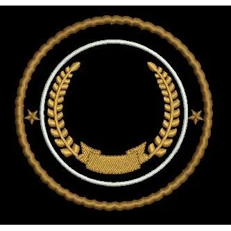 Laurel Wreath Emblem Frame Embroidery Design