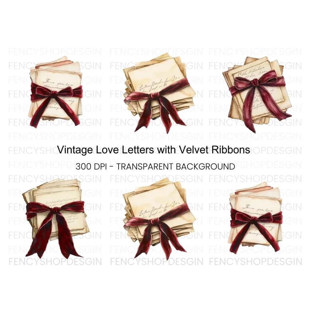 Handwritten Vintage Letters Clipart Bundle