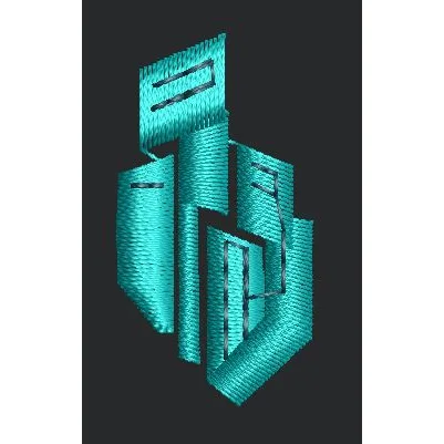 Teal Abstract Embroidery Design