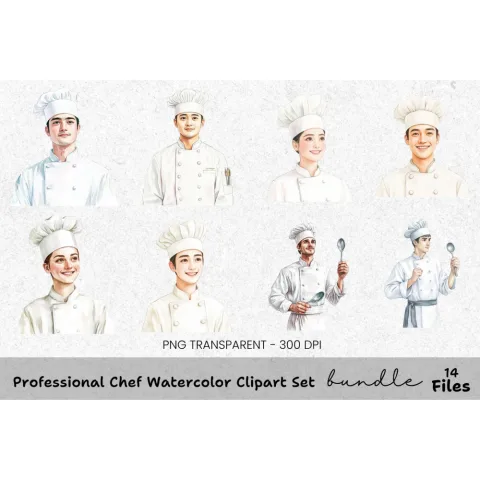 Professional Chef Clipart Bundle