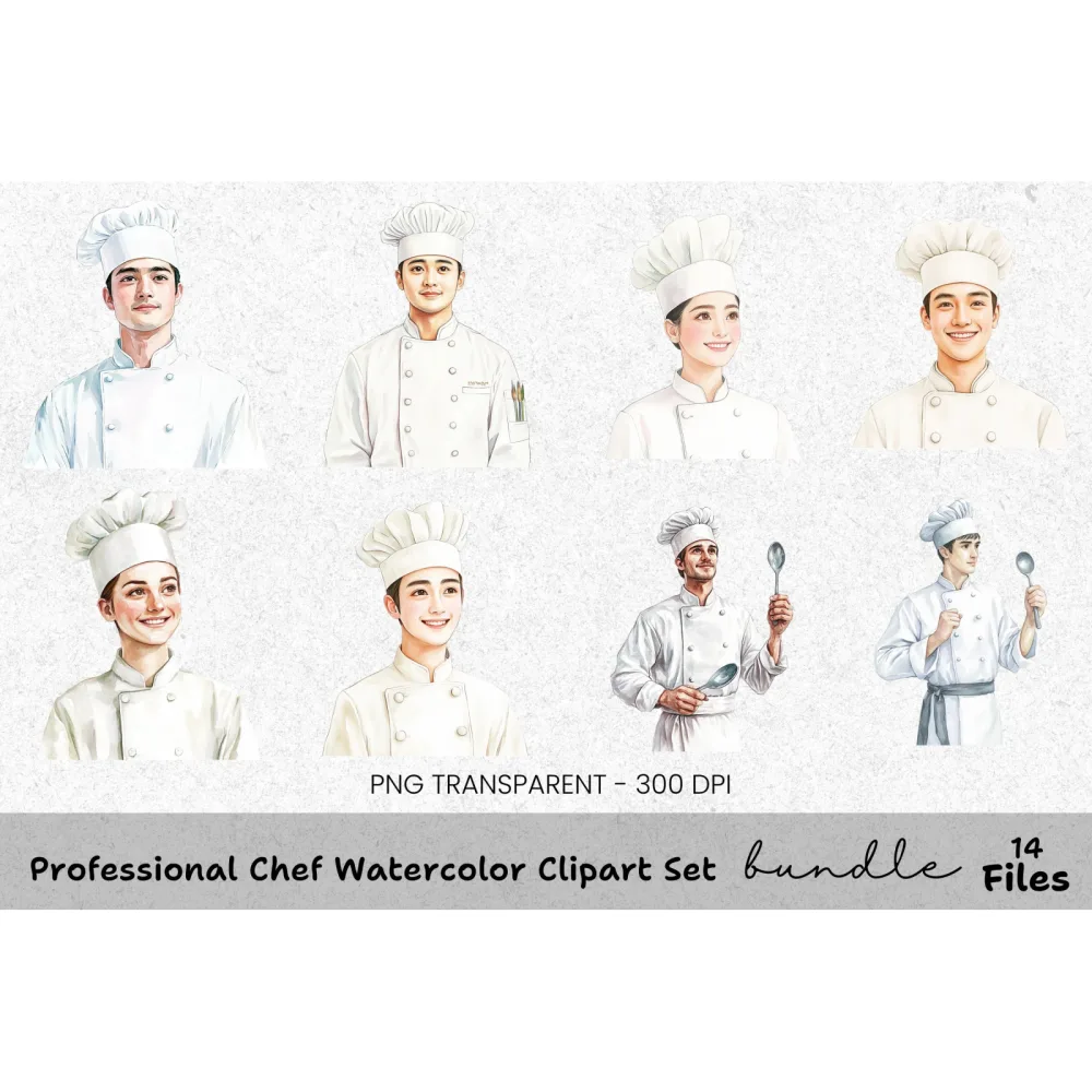 Professional Chef Clipart Bundle