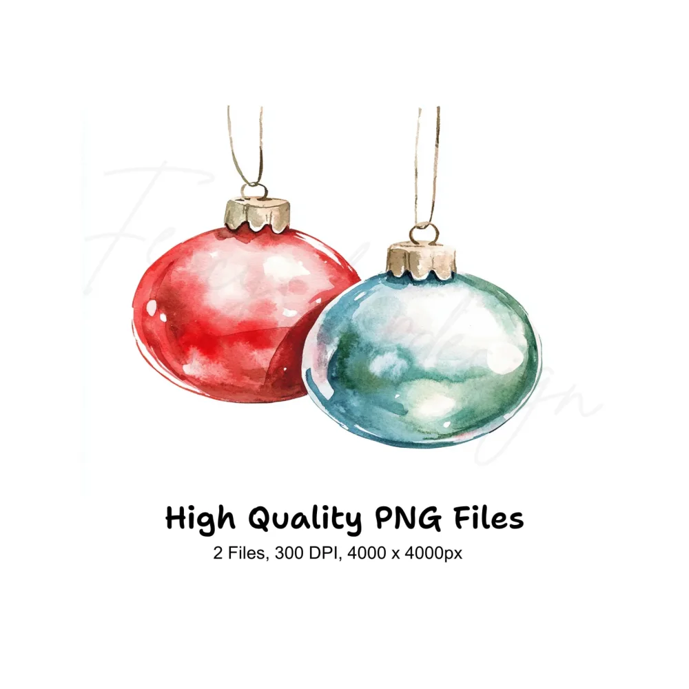 Festive Baubles Clipart Bundle