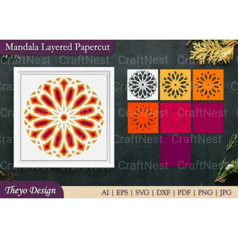 Mandala Layered Papercut SVG Bundle