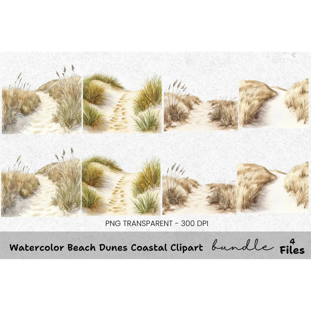 Beach Dunes Coastal Clipart Bundle